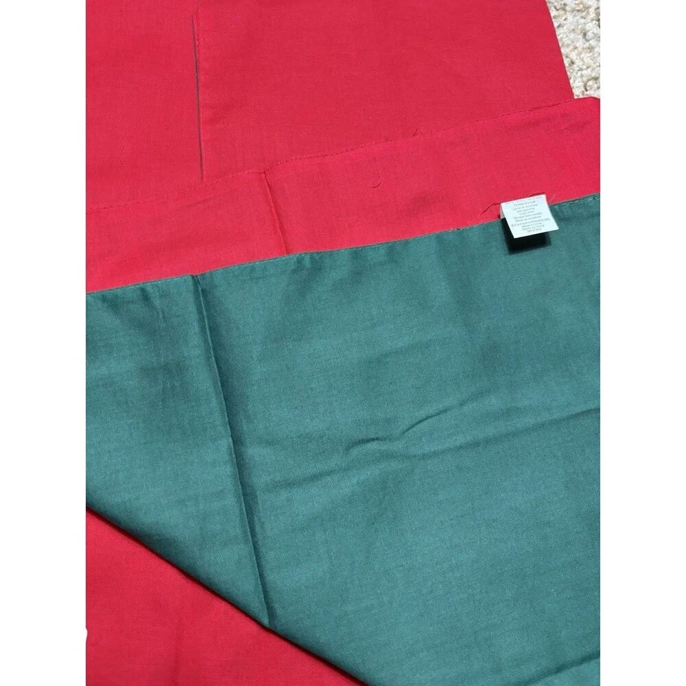 Set of 8 Reversible Red Green Cotton Cloth Dinner Napkins Christmas New